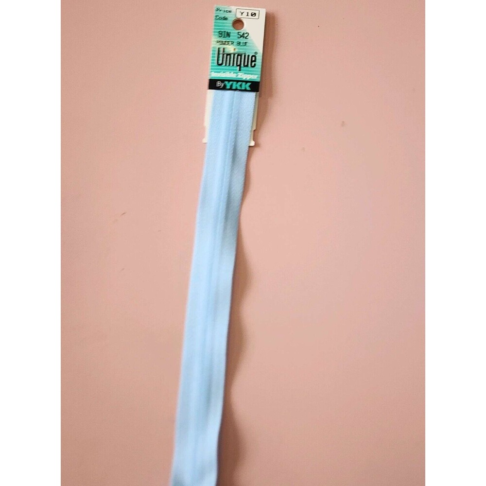 YKK New Unique Invisible Zipper 9in Powder Blue Color 542, ART 0309